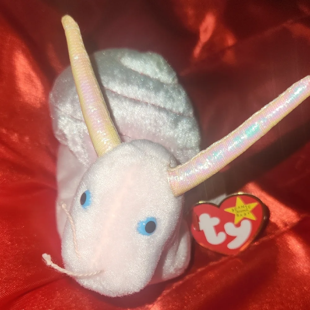 Ty Beanie Baby Plush Stuffed Animal Swirly the Snail